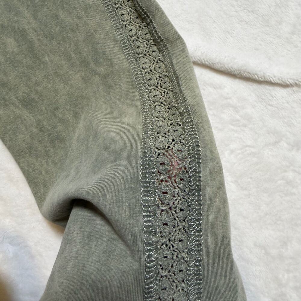 Aerie Chill Play Move Sage Green Leggings Earthy 90s Lace Medium Cotton - Picture 5 of 6